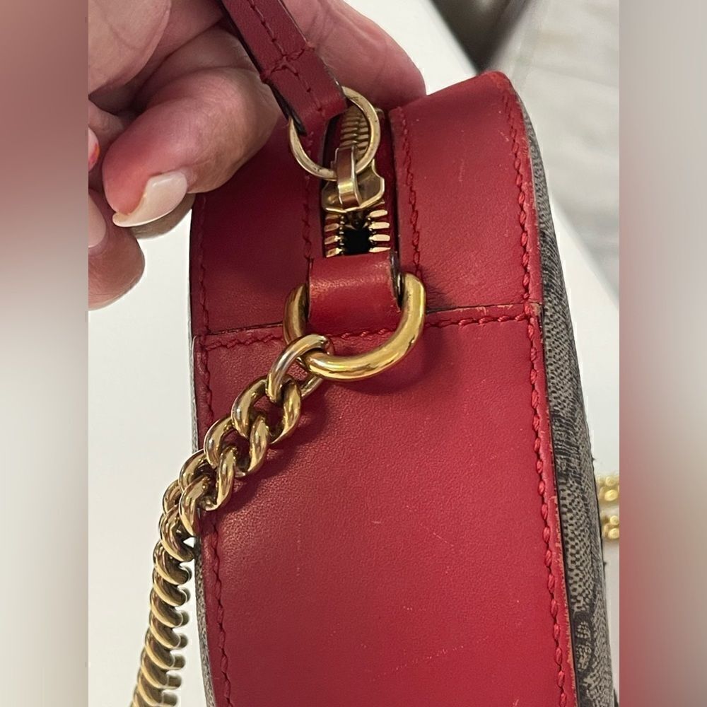 GUCCI GG Supreme Monogram Kingsnake Heart Embroidered Mini Chain Shoulder Bag. - Picture 4 of 10